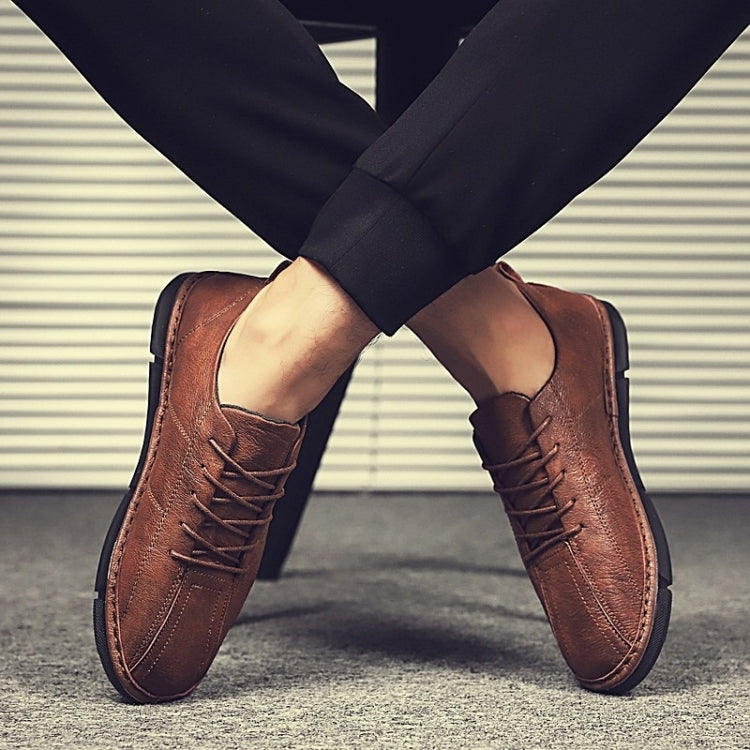Solid Color Microfiber Leather Wearable and Comfortable Casual Shoes for Men