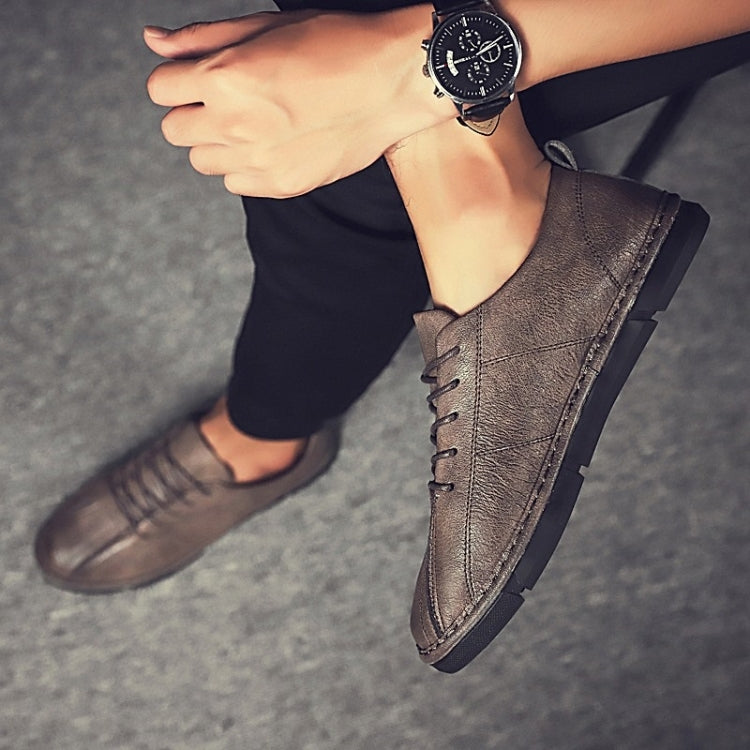 Solid Color Microfiber Leather Wearable and Comfortable Casual Shoes for Men