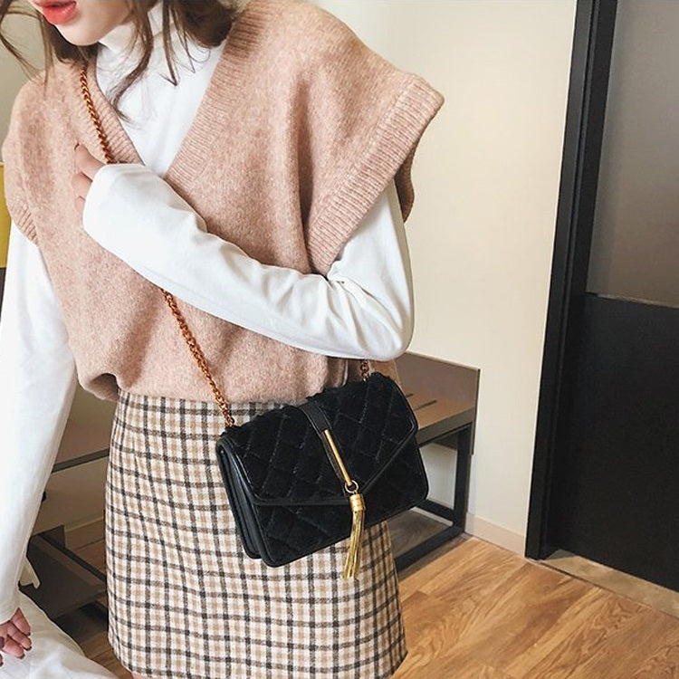 Tassel Plush Chain-strap Single Shoulder Bag Ladies Handbag Messenger Bag