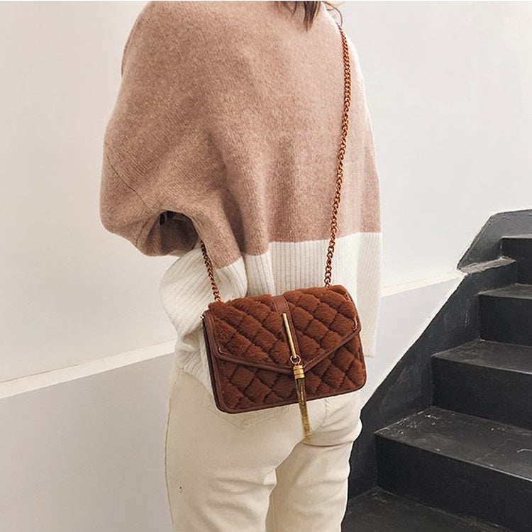 Tassel Plush Chain-strap Single Shoulder Bag Ladies Handbag Messenger Bag