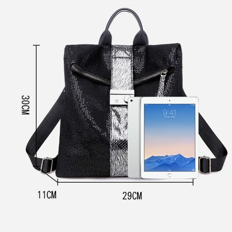 Fashion Mesh Sequin Shoulder Bag Ladies Handbag Messenger Bag (Black)