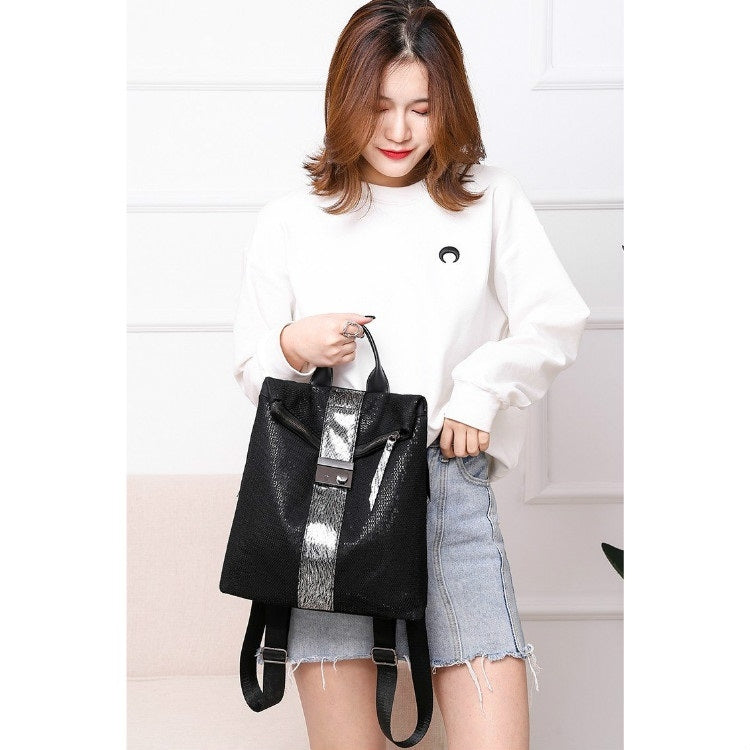 Fashion Mesh Sequin Shoulder Bag Ladies Handbag Messenger Bag (Black)