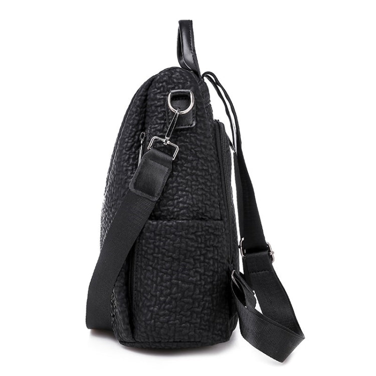 Anti-theft Sequin PU Leather Double Shoulders Backpack Bag Ladies Handbag (Black)