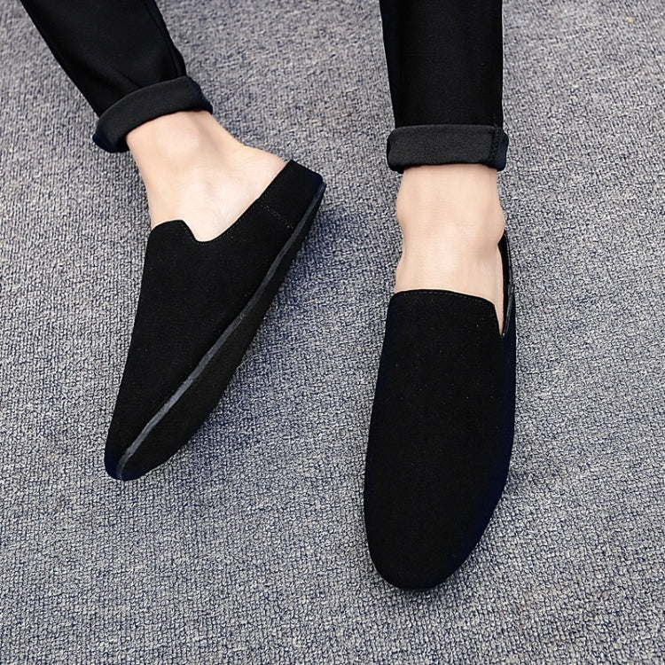 Stylish and Comfortable Microfiber Leather Half Slippers Peas Shoes Casual Shoes for Men