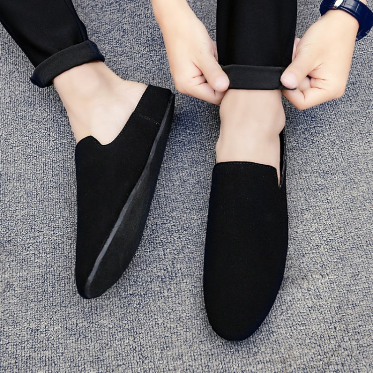 Stylish and Comfortable Microfiber Leather Half Slippers Peas Shoes Casual Shoes for Men
