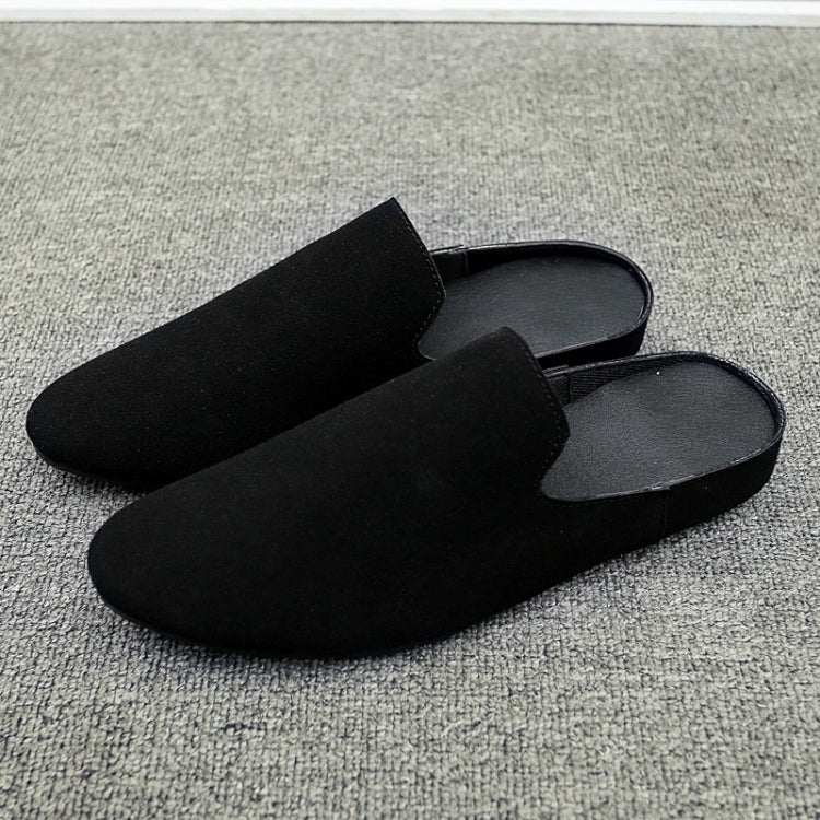 Stylish and Comfortable Microfiber Leather Half Slippers Peas Shoes Casual Shoes for Men