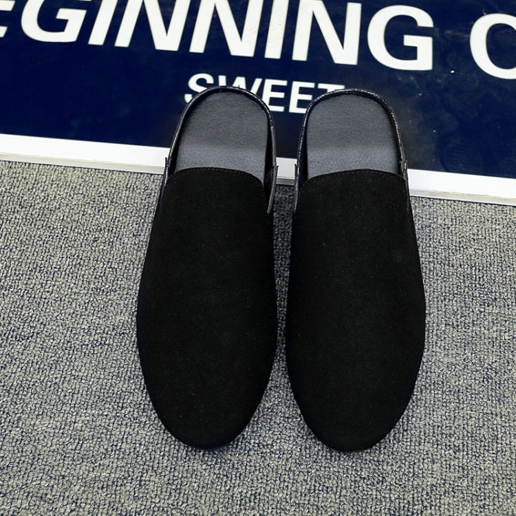 Stylish and Comfortable Microfiber Leather Half Slippers Peas Shoes Casual Shoes for Men