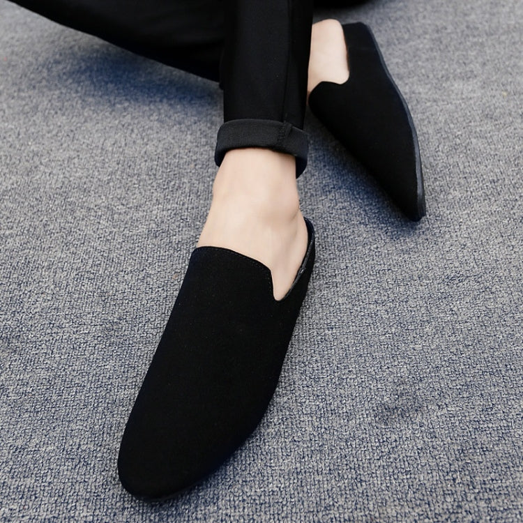 Stylish and Comfortable Microfiber Leather Half Slippers Peas Shoes Casual Shoes for Men