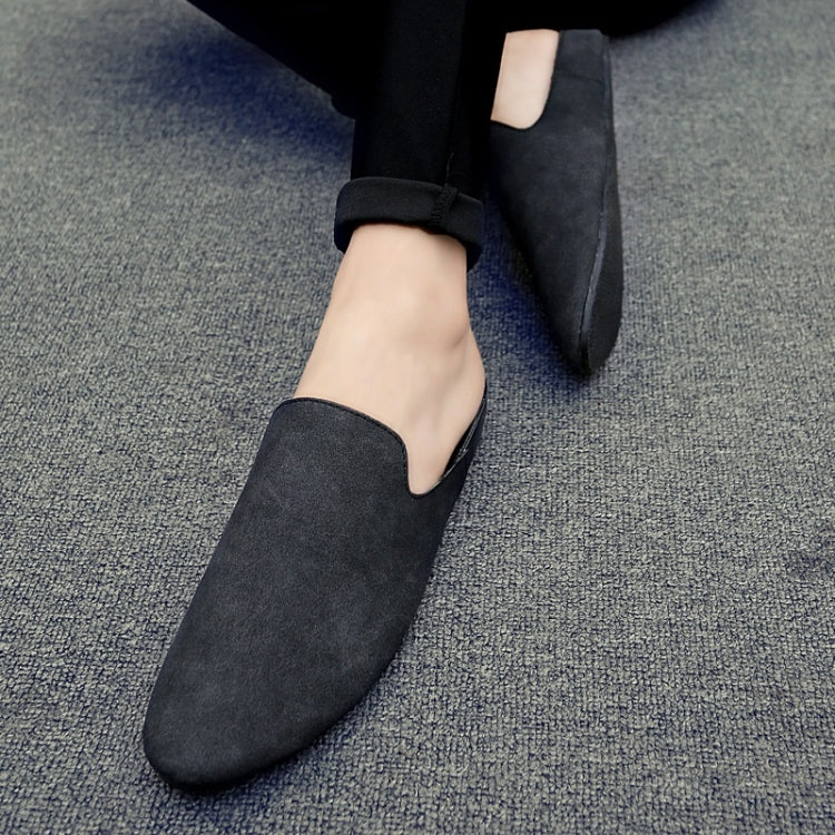 Stylish and Comfortable Microfiber Leather Half Slippers Peas Shoes Casual Shoes for Men
