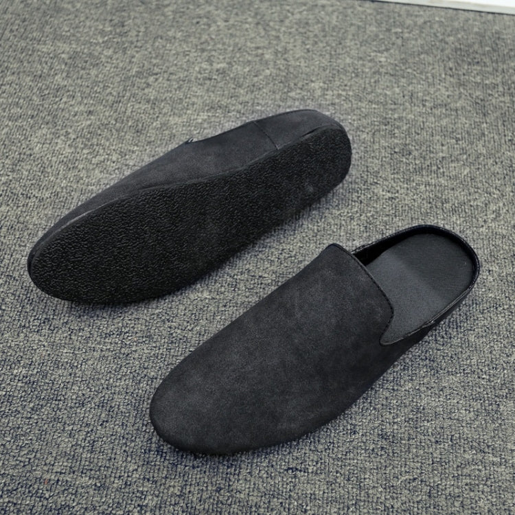 Stylish and Comfortable Microfiber Leather Half Slippers Peas Shoes Casual Shoes for Men
