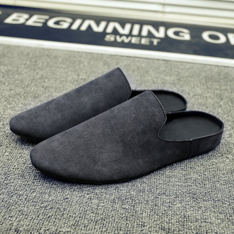 Stylish and Comfortable Microfiber Leather Half Slippers Peas Shoes Casual Shoes for Men