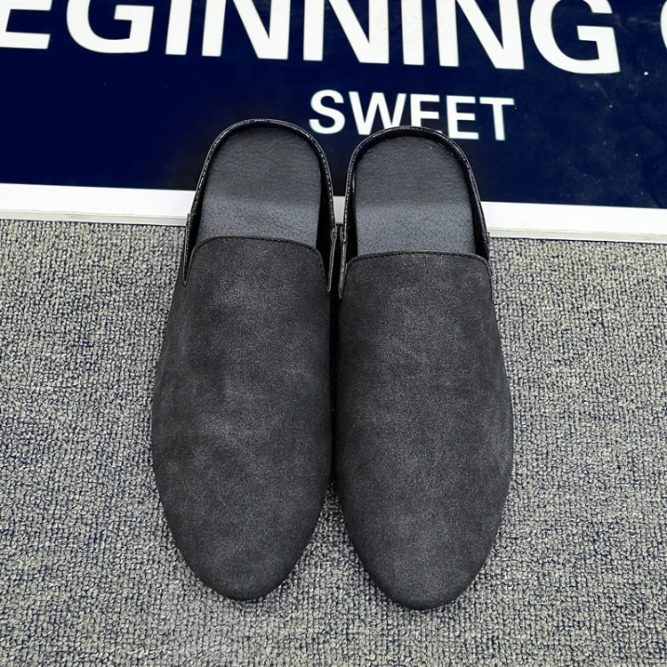 Stylish and Comfortable Microfiber Leather Half Slippers Peas Shoes Casual Shoes for Men