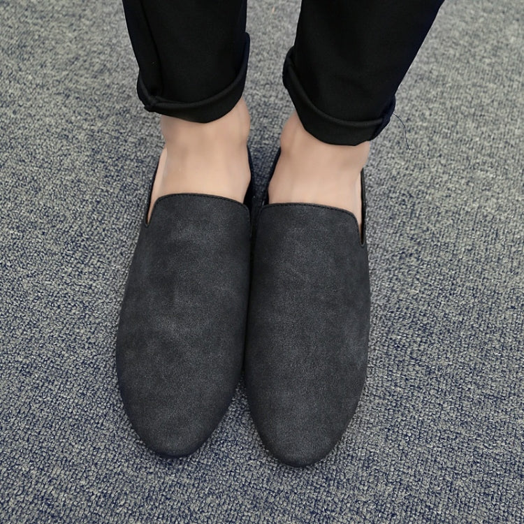 Stylish and Comfortable Microfiber Leather Half Slippers Peas Shoes Casual Shoes for Men