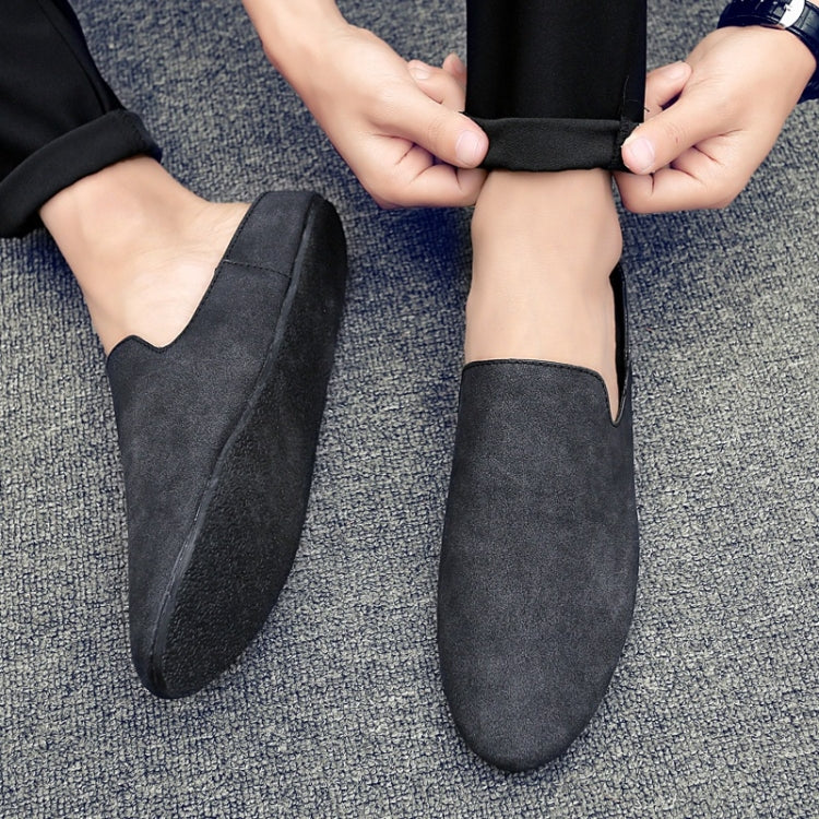 Stylish and Comfortable Microfiber Leather Half Slippers Peas Shoes Casual Shoes for Men