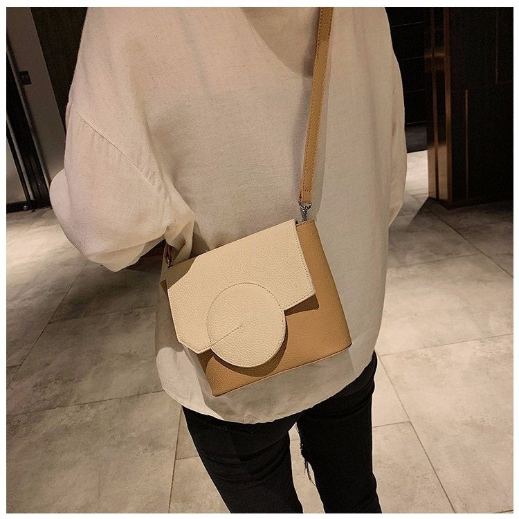 Color Matching Casual Small Square Bag Shoulder Bag Ladies Handbag Messenger Bag (White)