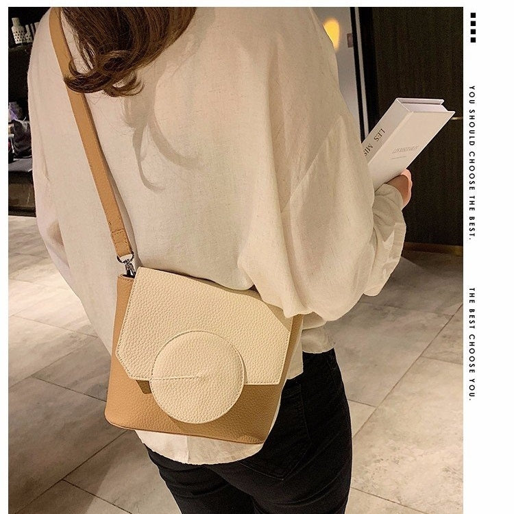 Color Matching Casual Small Square Bag Shoulder Bag Ladies Handbag Messenger Bag (White)