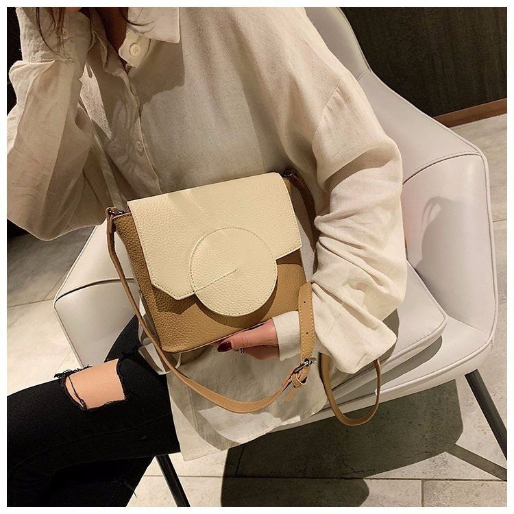 Color Matching Casual Small Square Bag Shoulder Bag Ladies Handbag Messenger Bag (White)