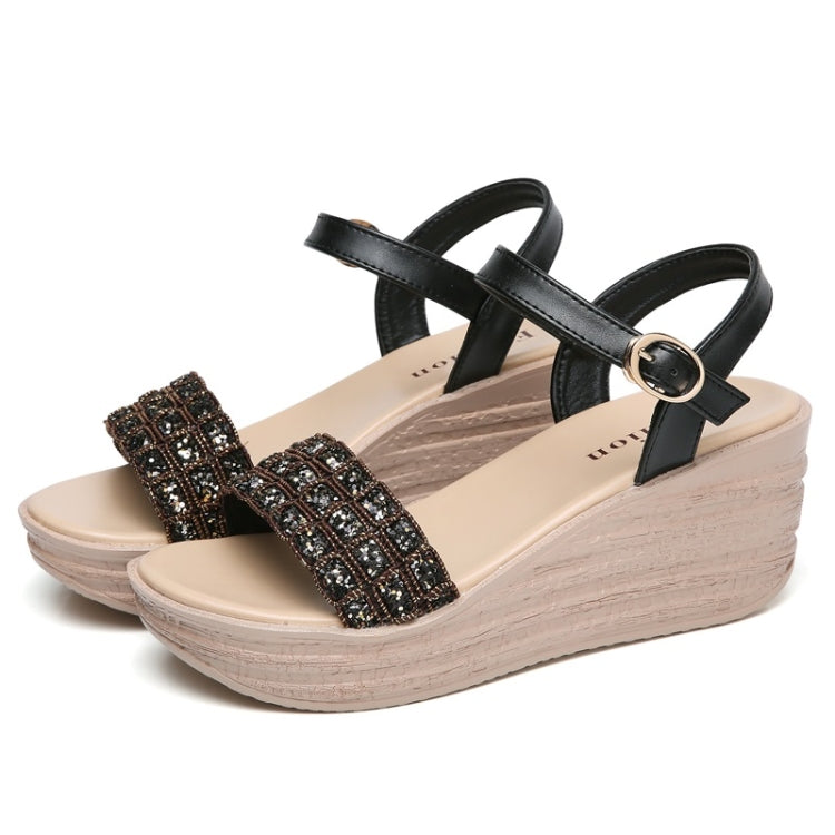 Fashion One-button Buckle Sequin Sandals for Woman