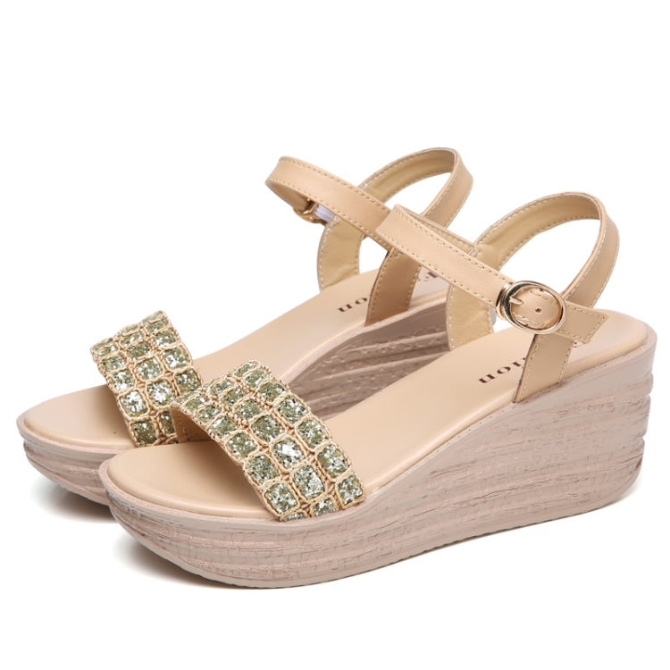 Fashion One-button Buckle Sequin Sandals for Woman