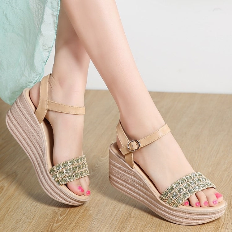 Fashion One-button Buckle Sequin Sandals for Woman