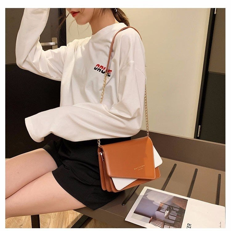 Color Matching Casual Small Square Bag Single Shoulder Bag Ladies Handbag Messenger Bag