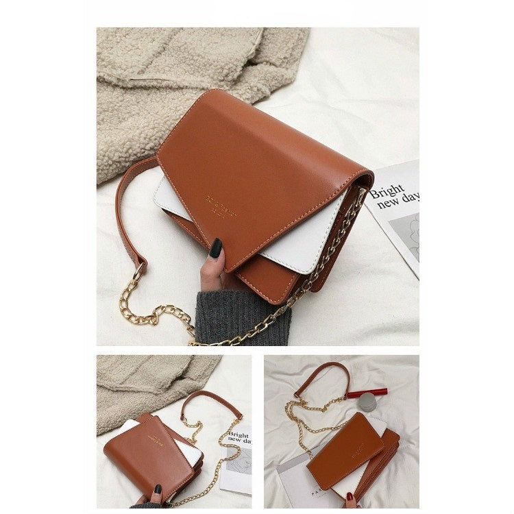 Color Matching Casual Small Square Bag Single Shoulder Bag Ladies Handbag Messenger Bag