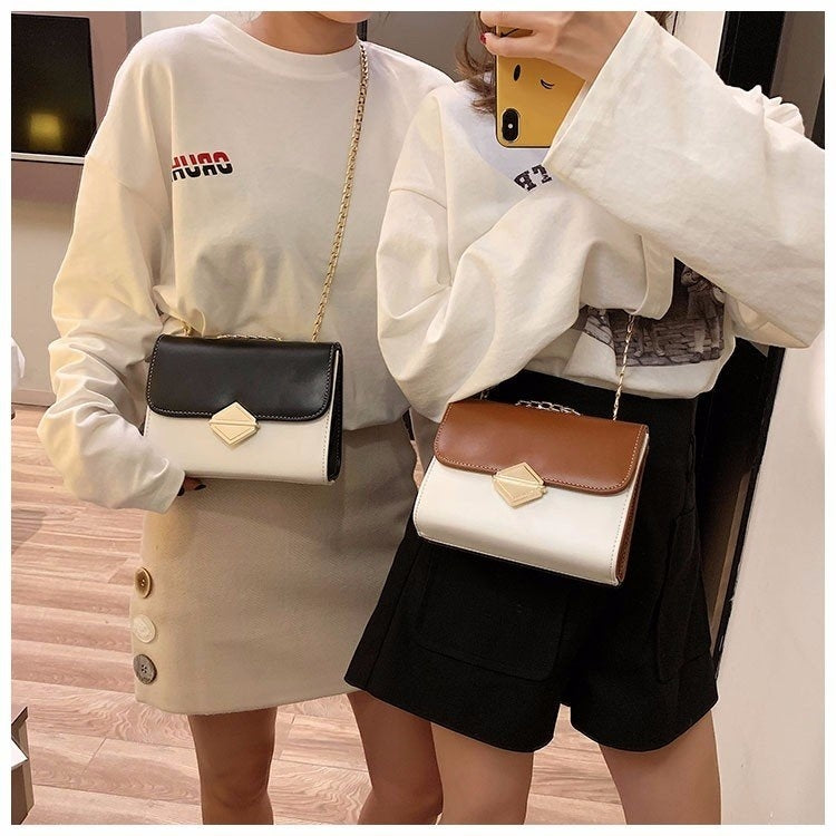 Color Matching Small Square Bag Chain Shoulder Bag Ladies Handbag Messenger Bag