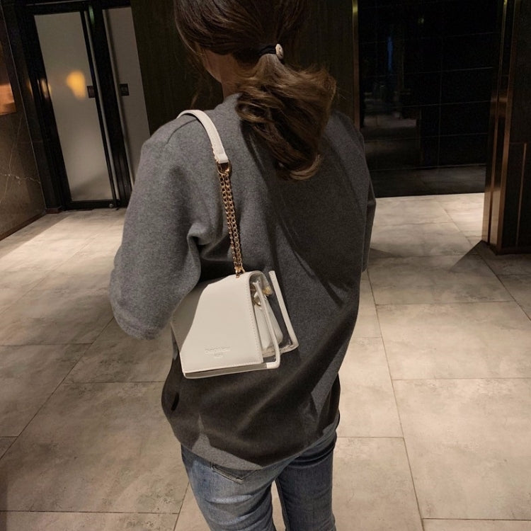 2 in 1 Solid Color Casual Small Square Bag Chain Shoulder Bag Ladies Handbag Messenger Bag