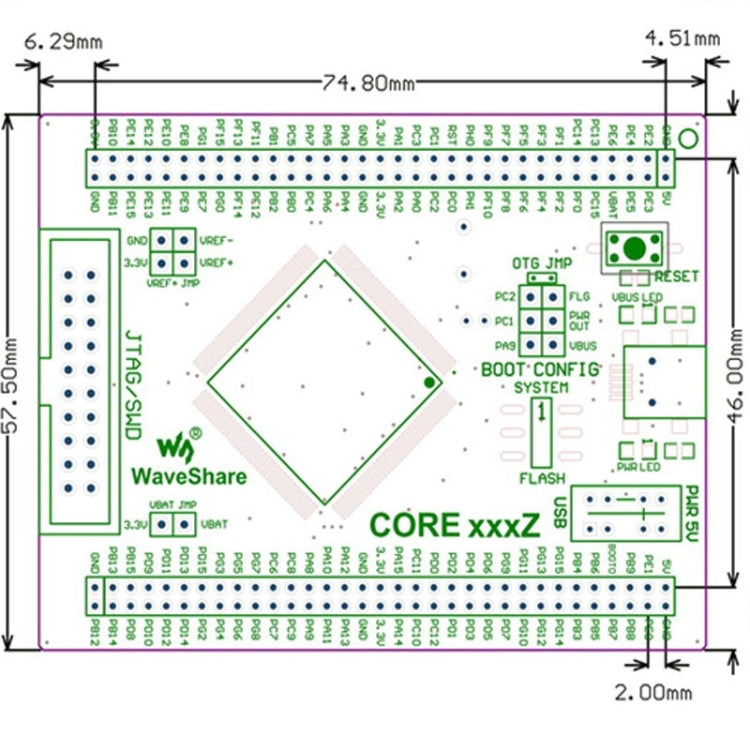 Waveshare Core103Z, STM32F1 Core Board