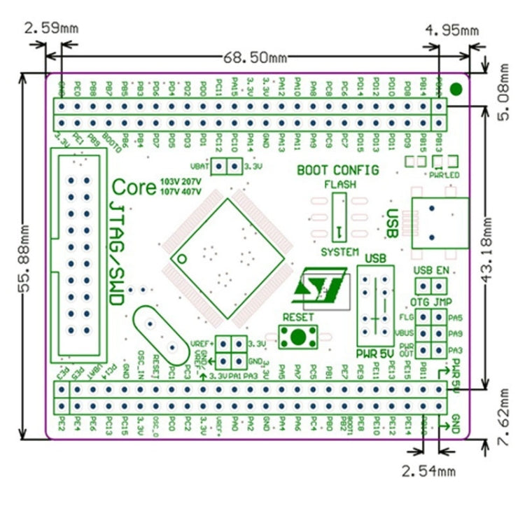 Waveshare  Core103V, STM32F1 Core Board