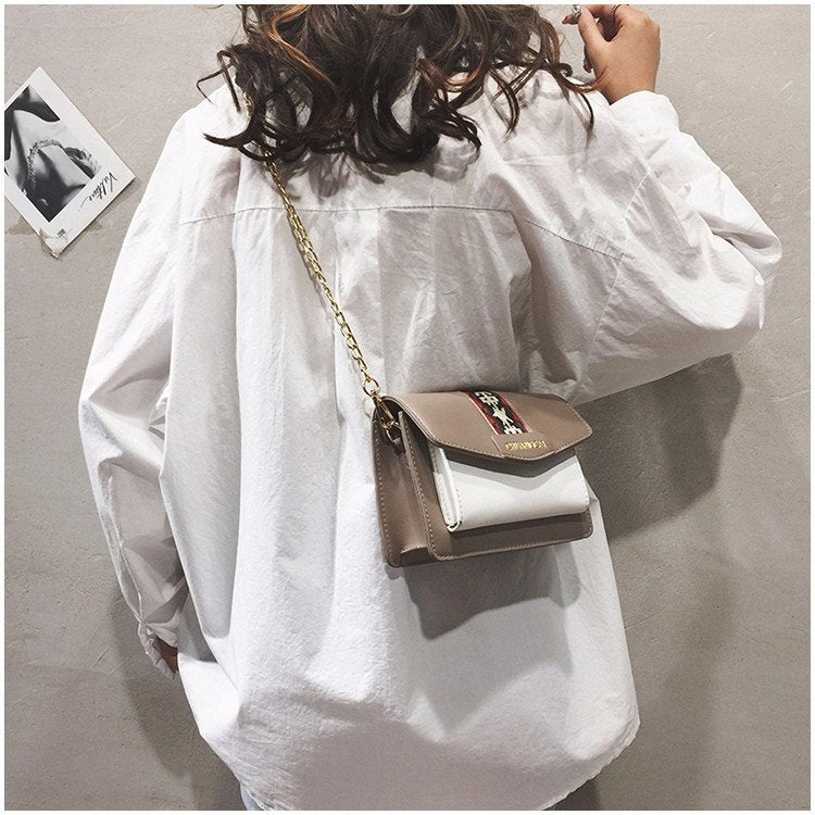 Fashion Color Matching Small Square Bag Chain Shoulder Bag Ladies Handbag Messenger Bag