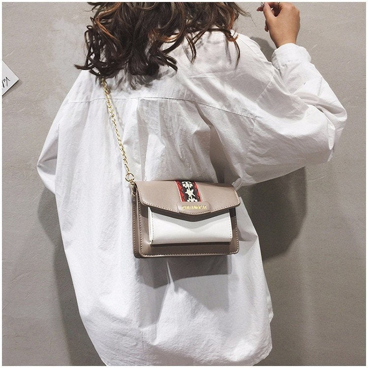 Fashion Color Matching Small Square Bag Chain Shoulder Bag Ladies Handbag Messenger Bag