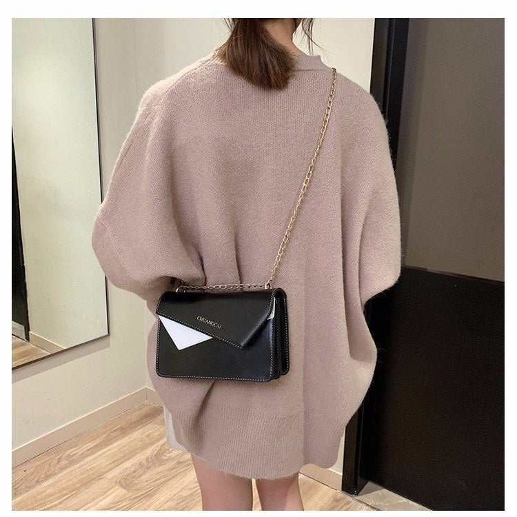 Color Matching Casual Small Square Bag Chain-strap Single Shoulder Bag Ladies Handbag Messenger Bag