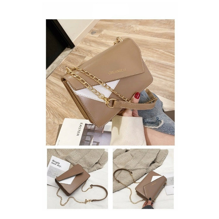 Color Matching Casual Small Square Bag Chain-strap Single Shoulder Bag Ladies Handbag Messenger Bag