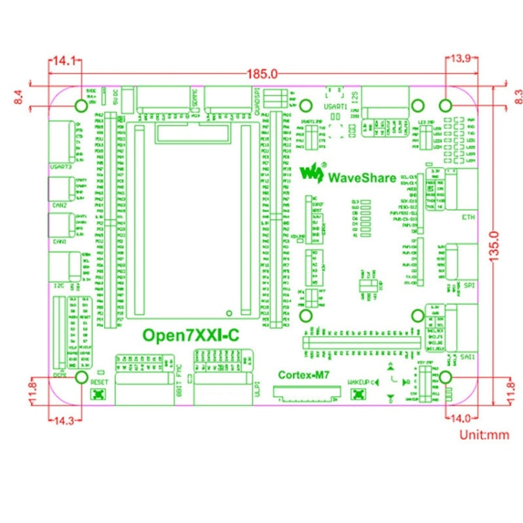 Waveshare  Open746I-C Package B, STM32F7 Development Board