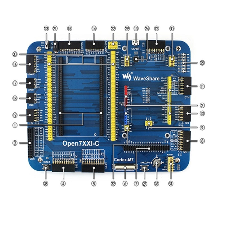 Waveshare Open746I-C Standard, STM32F7 Development Board
