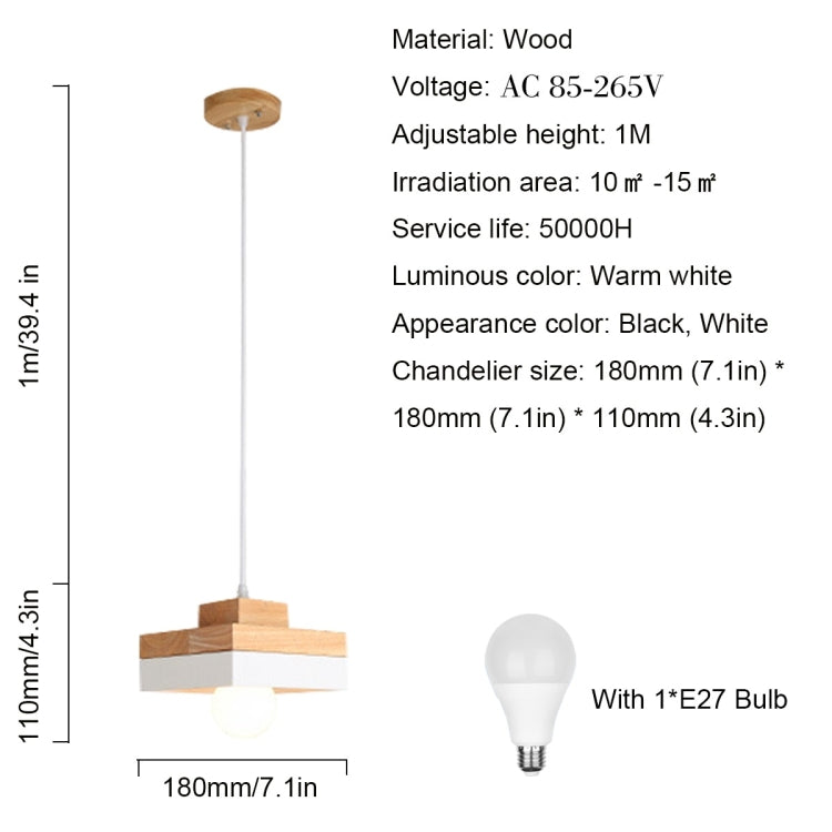 YWXLight Single Solid Wood Chandelier Simple Dining Room Living Room Bedroom Cafe Personality Lighting