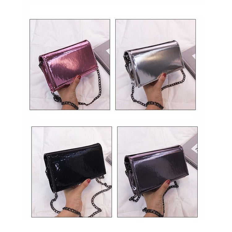 Fashion Smooth Casual Small Square Bag Chain Handbag Single Shoulder Bag Messenger Bag