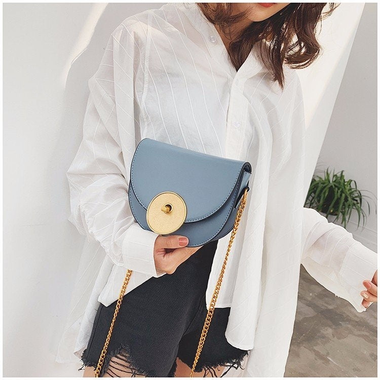 Pure Color Handbag Single Shoulder Bag Messenger Bag