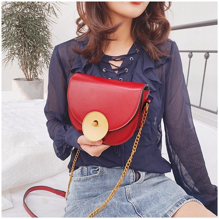 Pure Color Handbag Single Shoulder Bag Messenger Bag