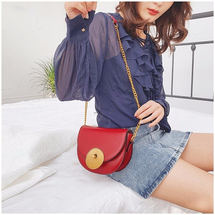 Pure Color Handbag Single Shoulder Bag Messenger Bag