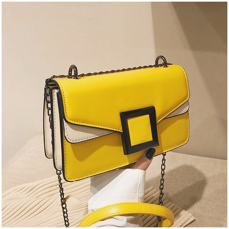 Color Matching Small Square Bag Handbag Single Shoulder Bag Messenger Bag