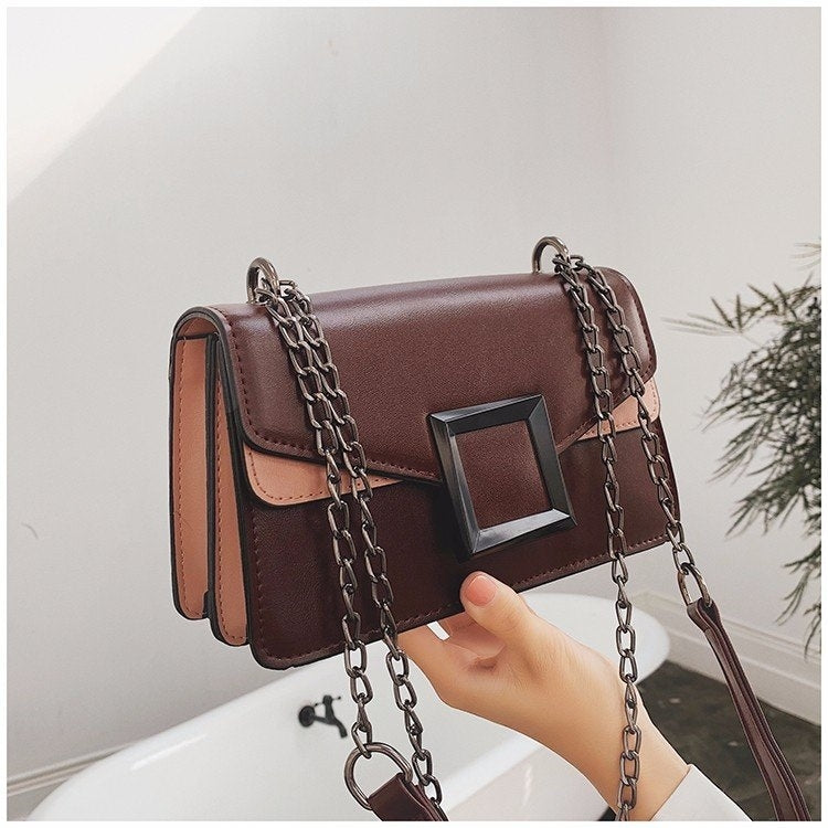 Color Matching Small Square Bag Handbag Single Shoulder Bag Messenger Bag