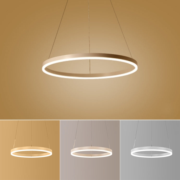 Modern Minimalist Ring LED Chandeliers Restaurant Bedroom Creative Personality Round Aluminum Lamps, Single Circle 40cm, Stepless Dimming + Remote Control