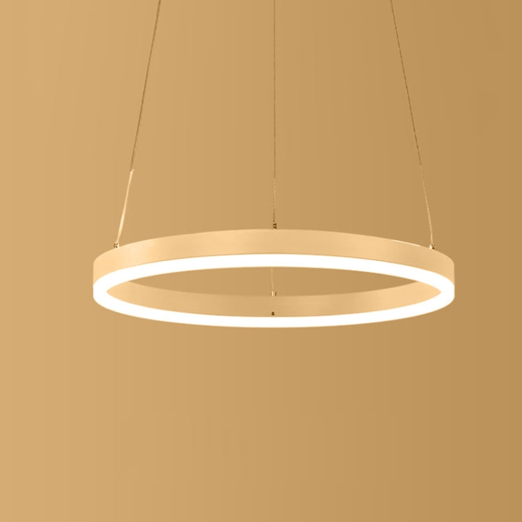 Modern Minimalist Ring LED Chandelier Restaurant Bedroom Creative Personality Round Aluminum Lamps, Single Circle 100cm, Stepless Dimming + Remote Control