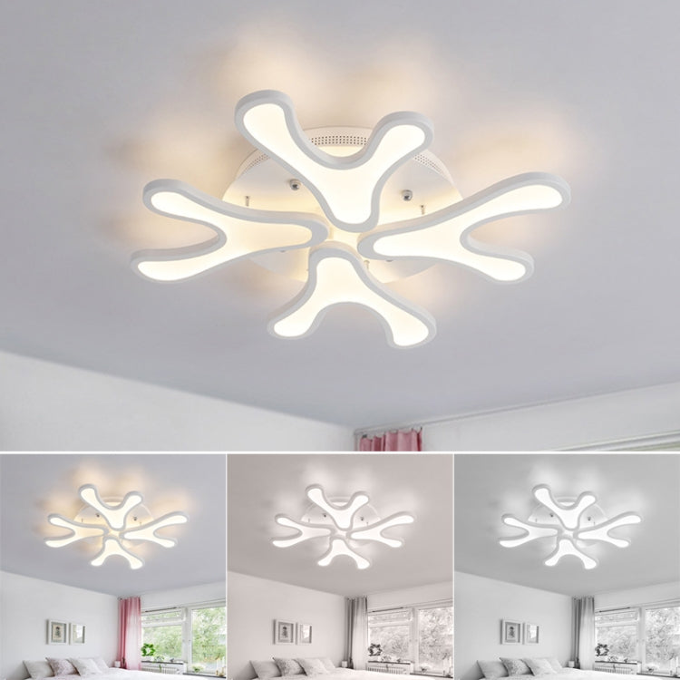 Simple And Modern LED Ceiling Lamp Creative Atmosphere Hotel Lobby Ceiling Lamp Living Room Flower Ceiling Lamp, 4 Heads 580mm, Stepless Dimming + Remote Control