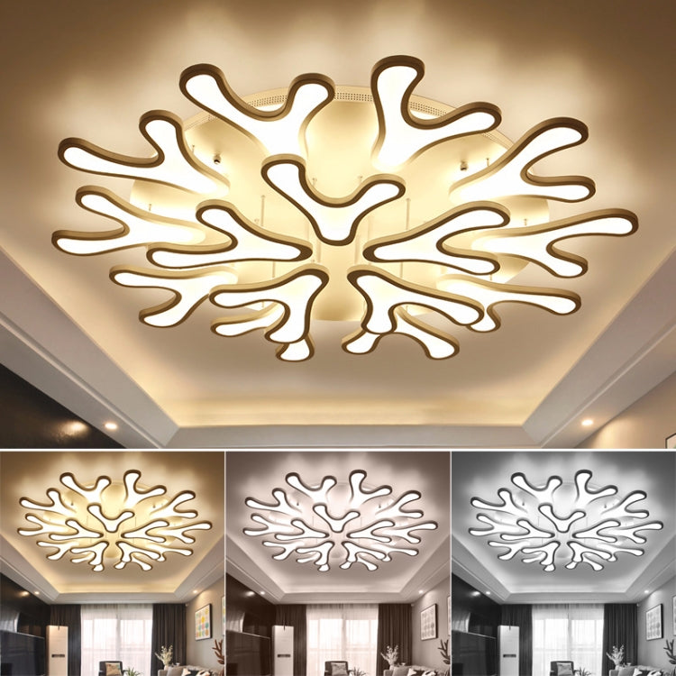 Simple Modern LED Ceiling Lamp Creative Atmosphere Hotel Lobby Ceiling Lamp Living Room Flower Ceiling Lamp, 15 Heads 1200mm, Stepless Dimming + Remote Control