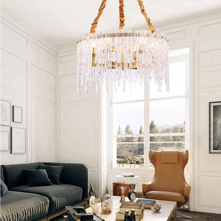 Copper Simple And Light Luxury Living Room Lamp Bedroom Restaurant Creative Personality Atmospheric Crystal Lamps, 5 Heads