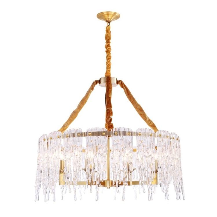 Copper Simple Light Luxury Living Room Lamp Bedroom Restaurant Creative Personality Atmospheric Crystal Lamps, 6 Heads