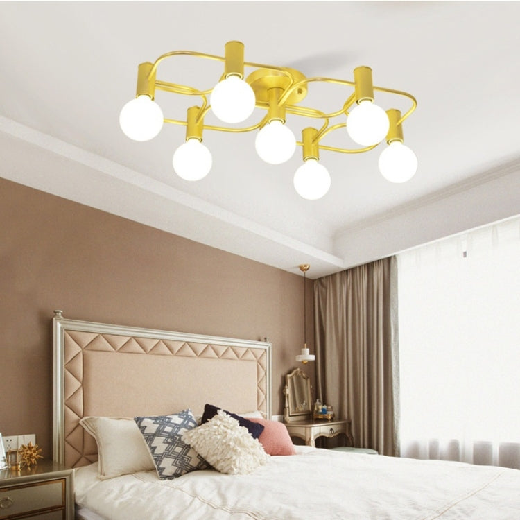 Simple Modern Copper Bedroom Creative Warm Personality Stylish Ceiling Lamp, 7 Heads